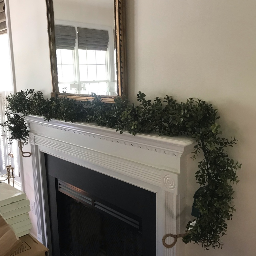 8’ Grandin Road pre-lit Boxwood Garlands